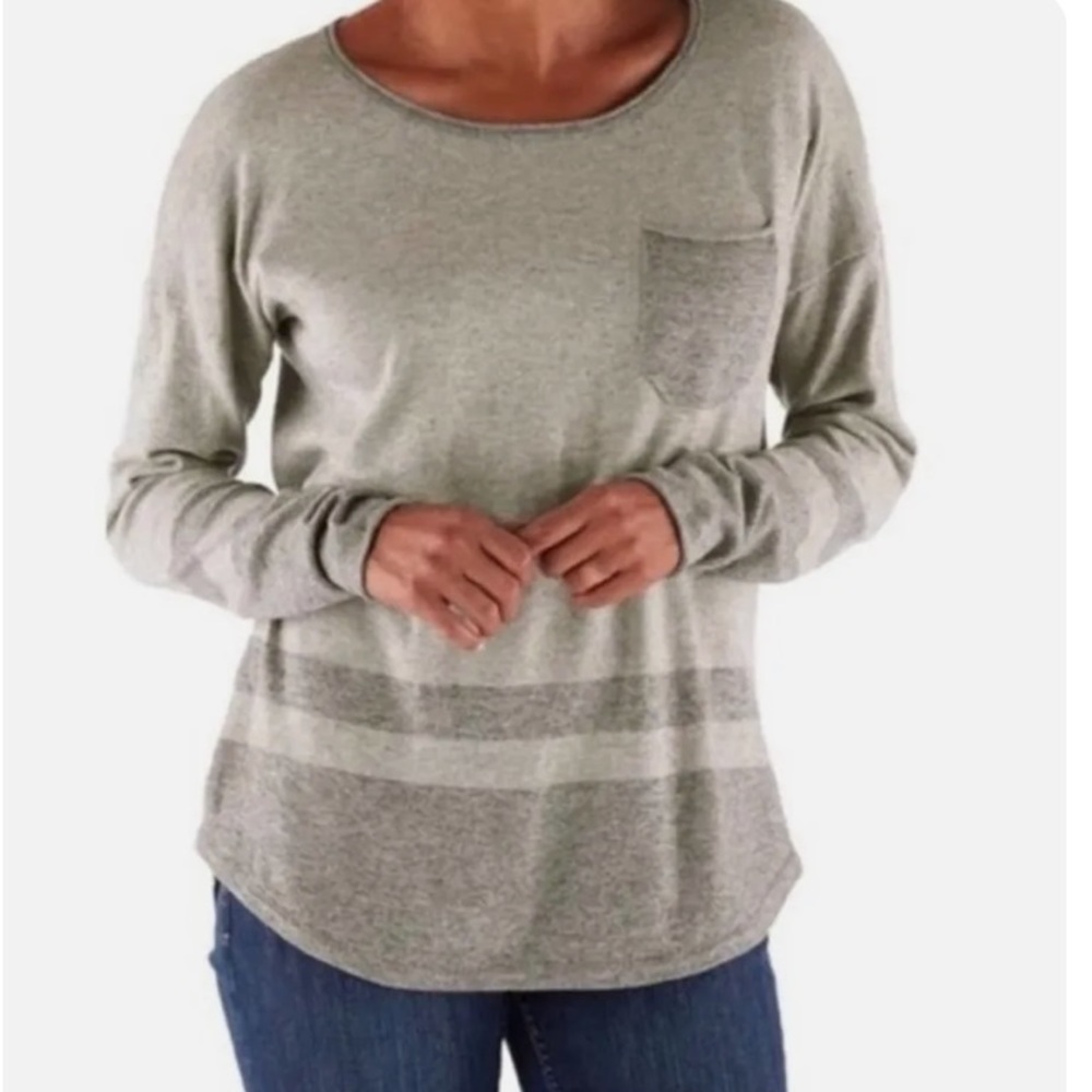 Smartwool Akamina Crew Neck Sweater Gray Pocket Knit Causal in perfect condition